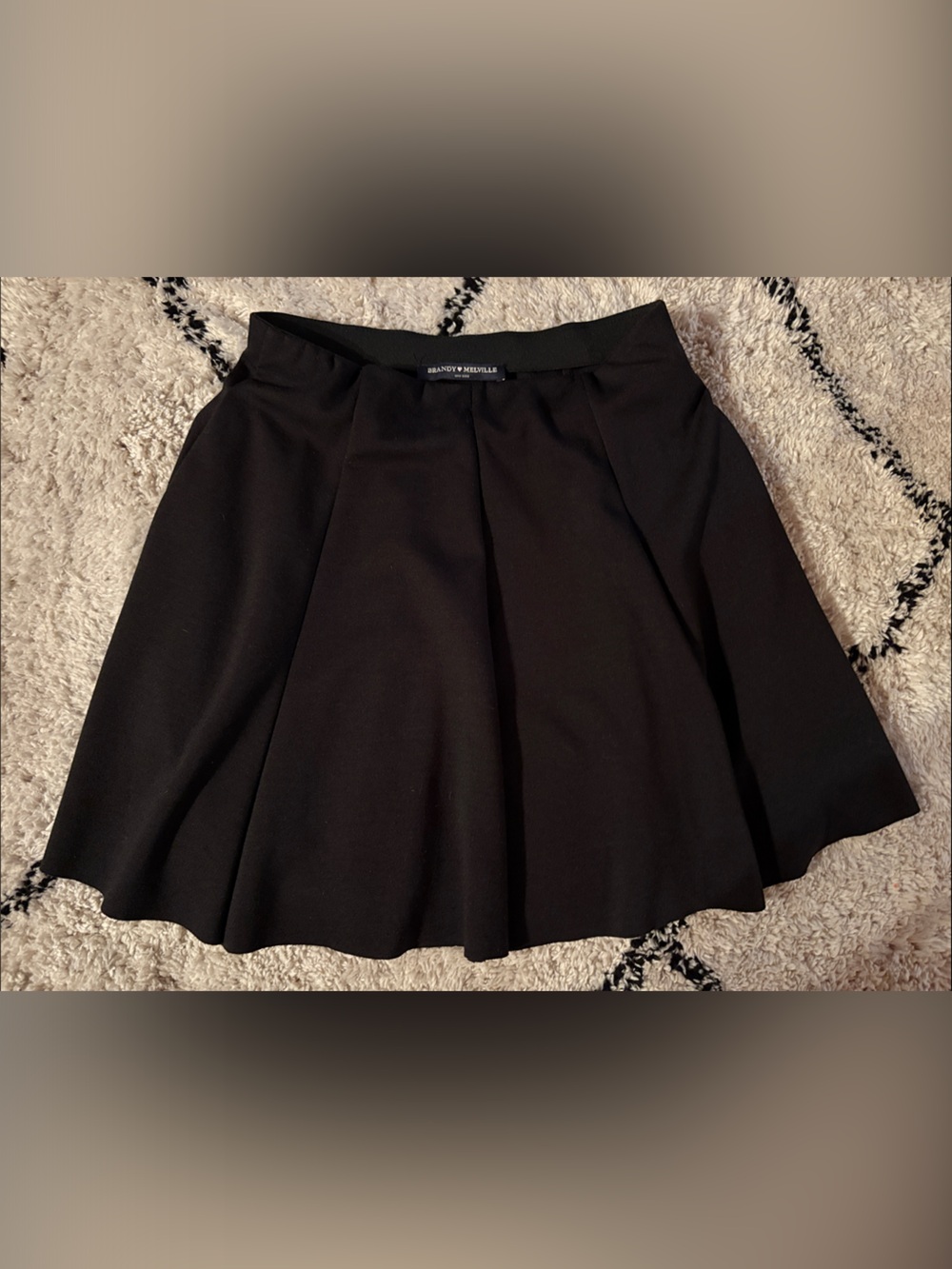 Brandy Melville J. Galt Black Mini Pleated Skirt